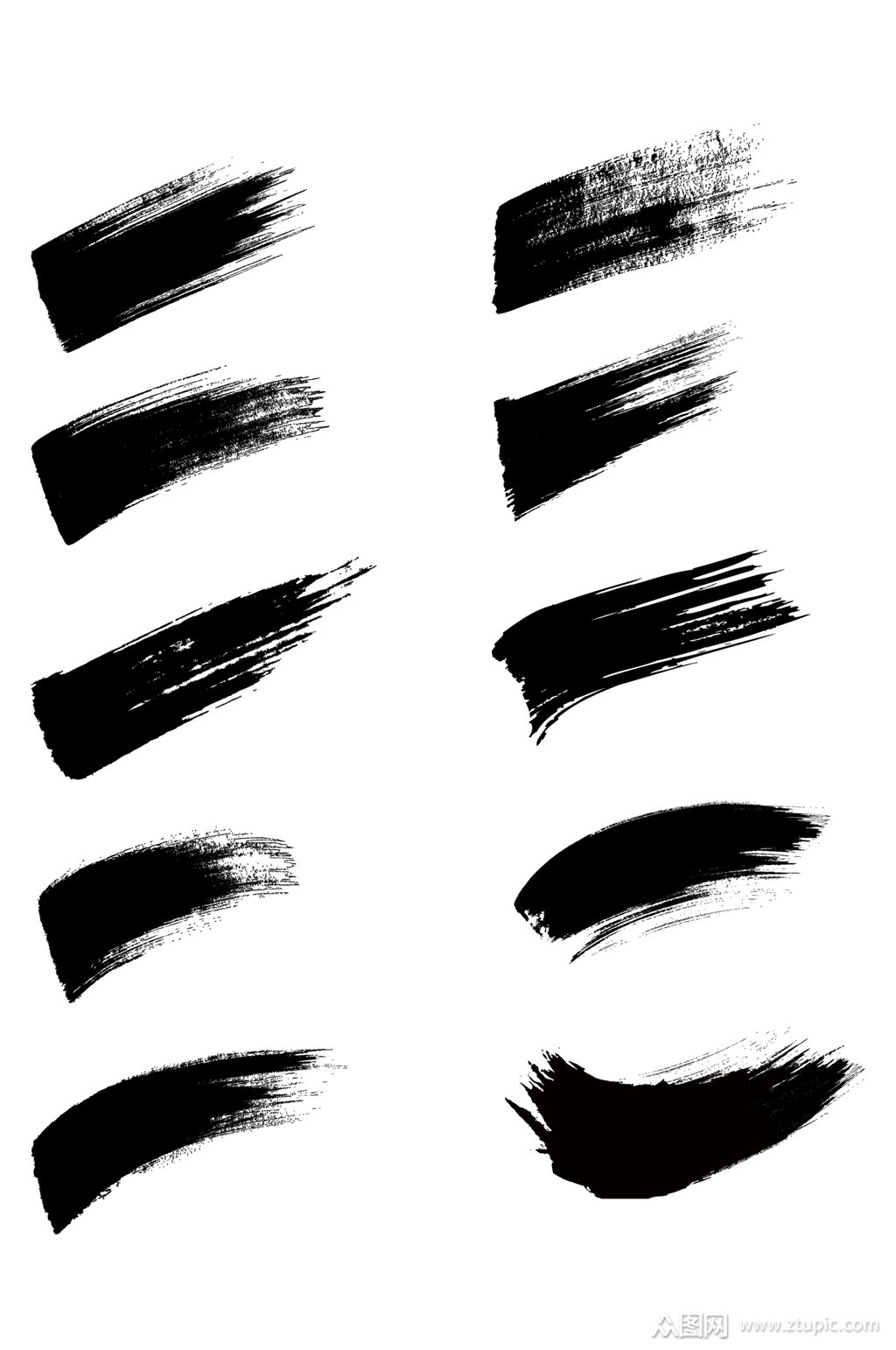 泼墨水墨毛笔纹理墨迹笔刷水彩笔迹免扣元素模板下载-编号2369087-众
