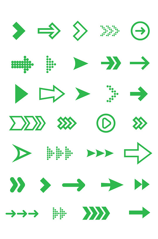 绿色箭头元素方向指示手绘图标免扣元素