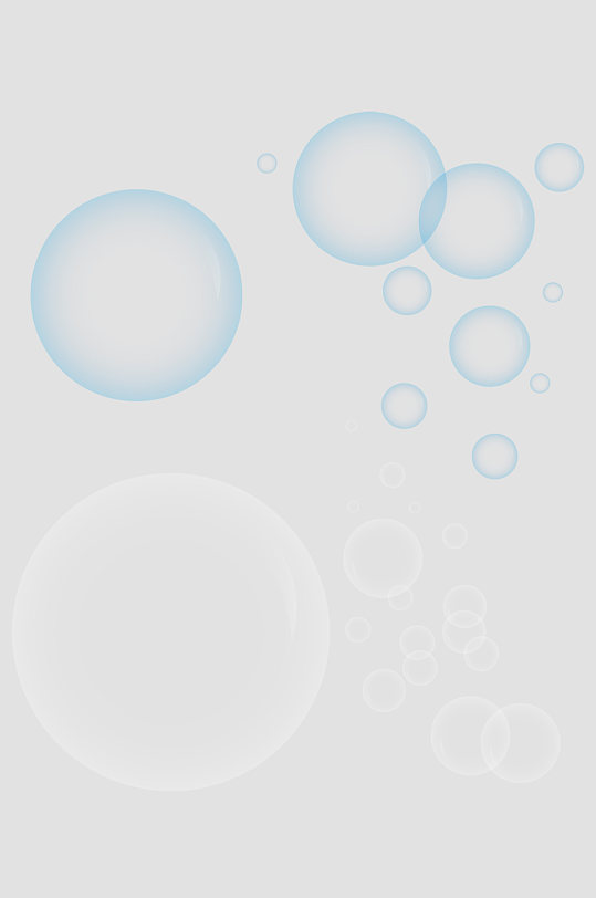 透明泡泡海洋气泡白色蓝色手绘免扣元素