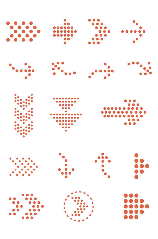 圆点箭头元素方向互联网箭头免扣元素