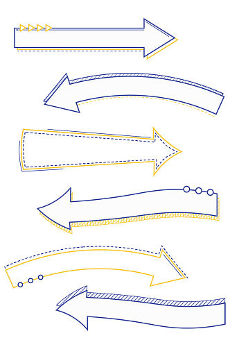 商务蓝黄创意箭头指示提示框标题框免扣元素