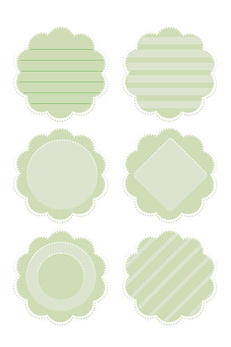 淡绿色文本框装饰小元素插画免扣元素