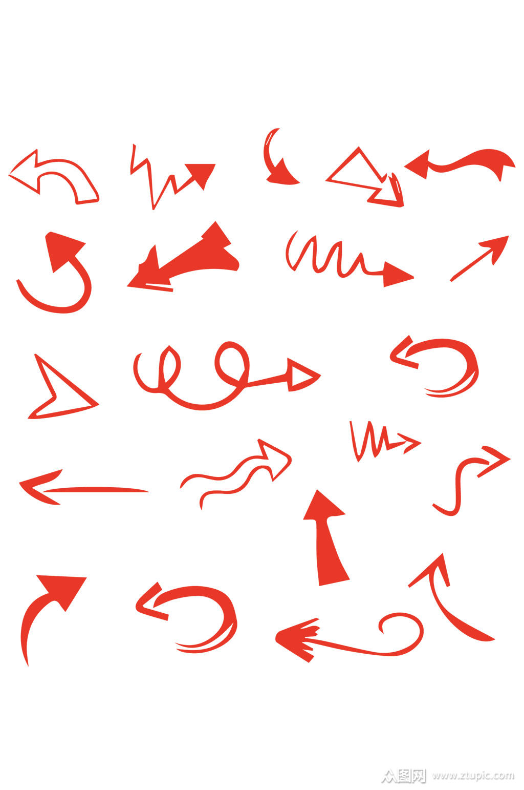 红色箭头符号箭头方向指向图标免扣元素