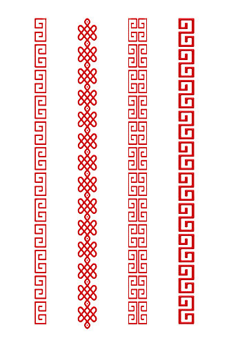 喜庆中式国风花文本分割线立体装饰免扣元素