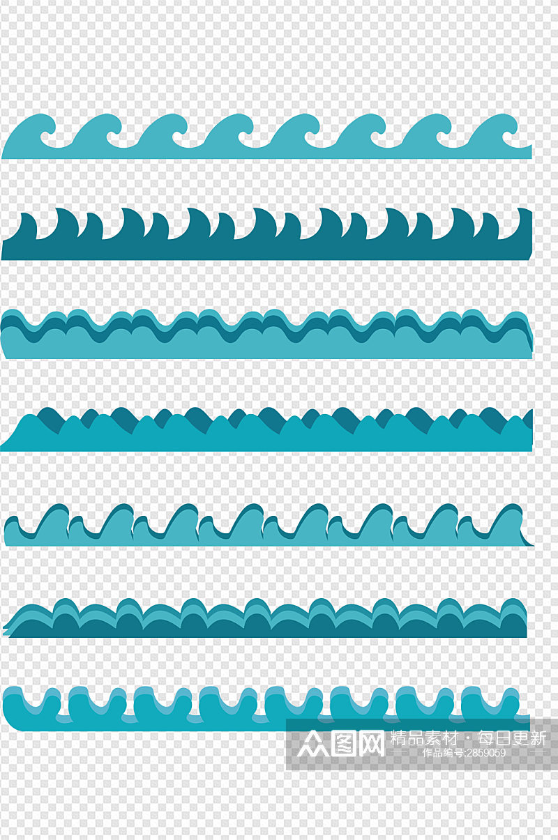 蓝色海浪设计素材免扣元素素材