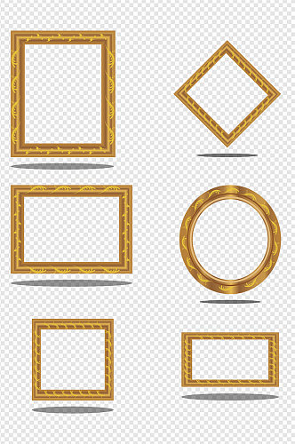 金色欧式相框边框素材免扣元素