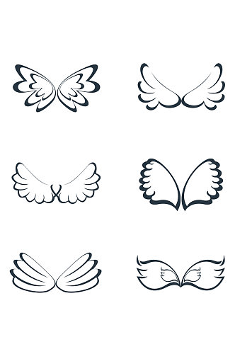 天使的翅膀的涂鸦集免扣元素