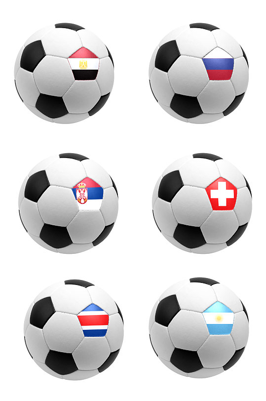 各国国旗足球设计免扣元素