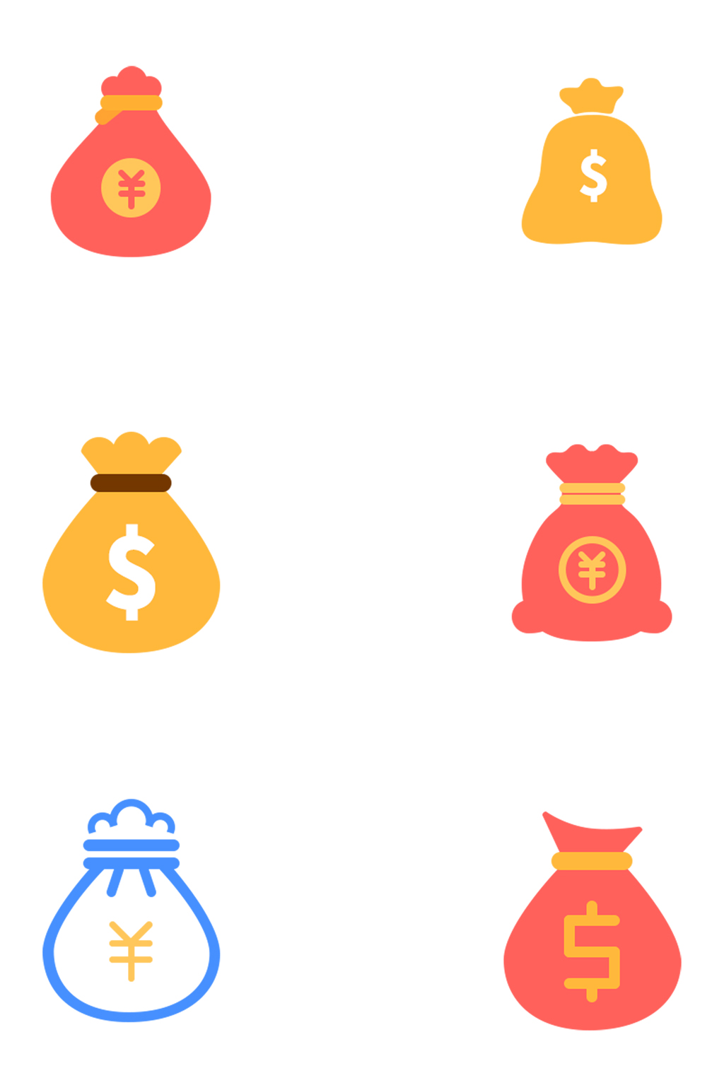 手绘金币钱口袋简单图标免扣元素素材