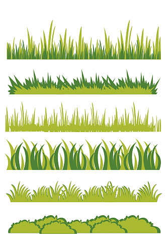 手绘绿色草坪草地素材免扣元素