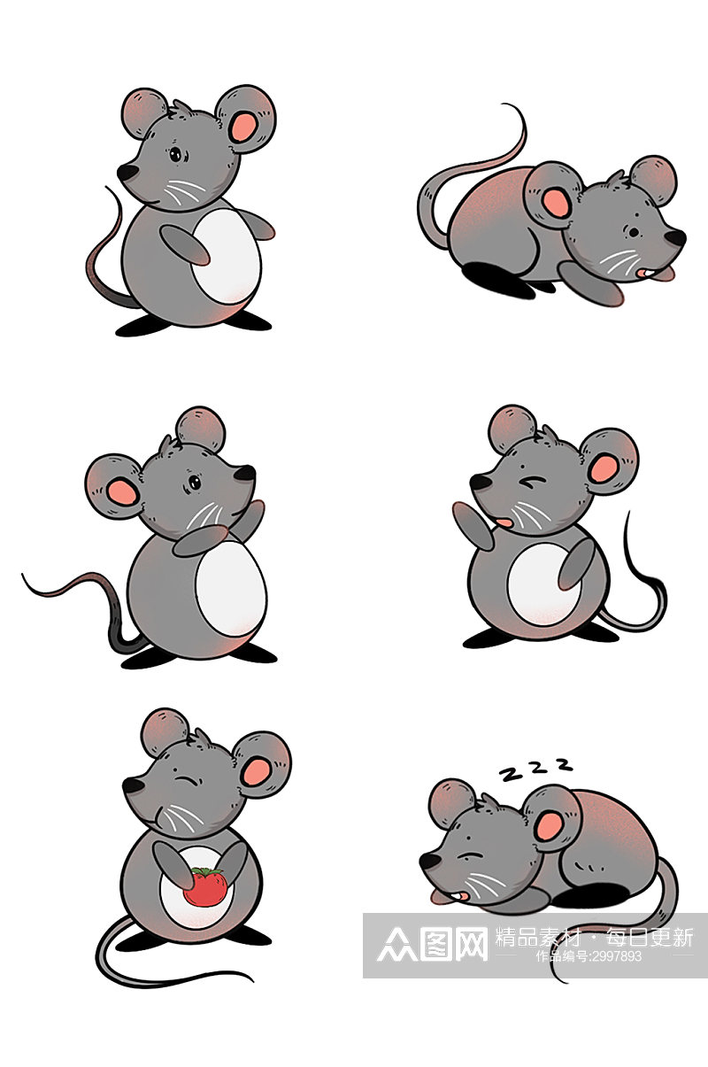 卡通可爱老鼠素材免扣元素素材