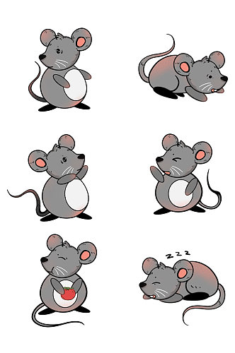 卡通可爱老鼠素材免扣元素