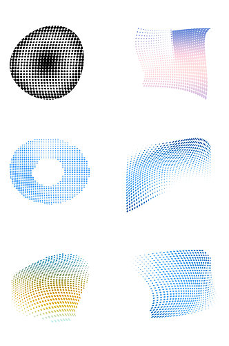 圆点渐变科技装饰图案免扣元素