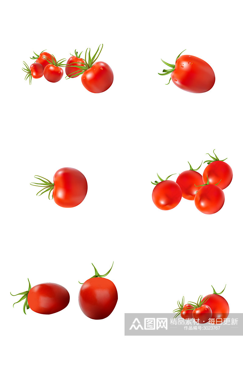 产品实物红色圣女果小番茄免扣元素素材