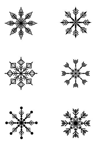 白色多边形雪花素材冬天装饰集合免扣元素