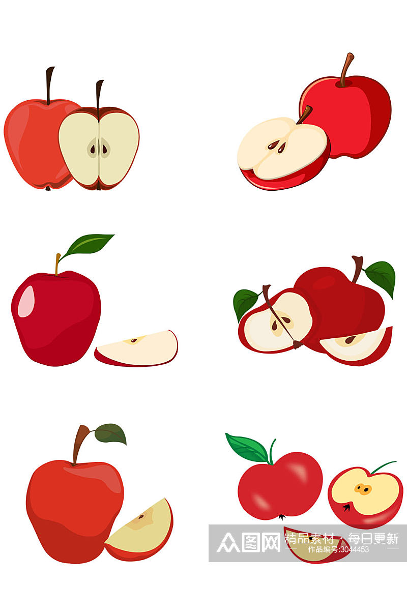 苹果水果元素创意设计免扣元素素材