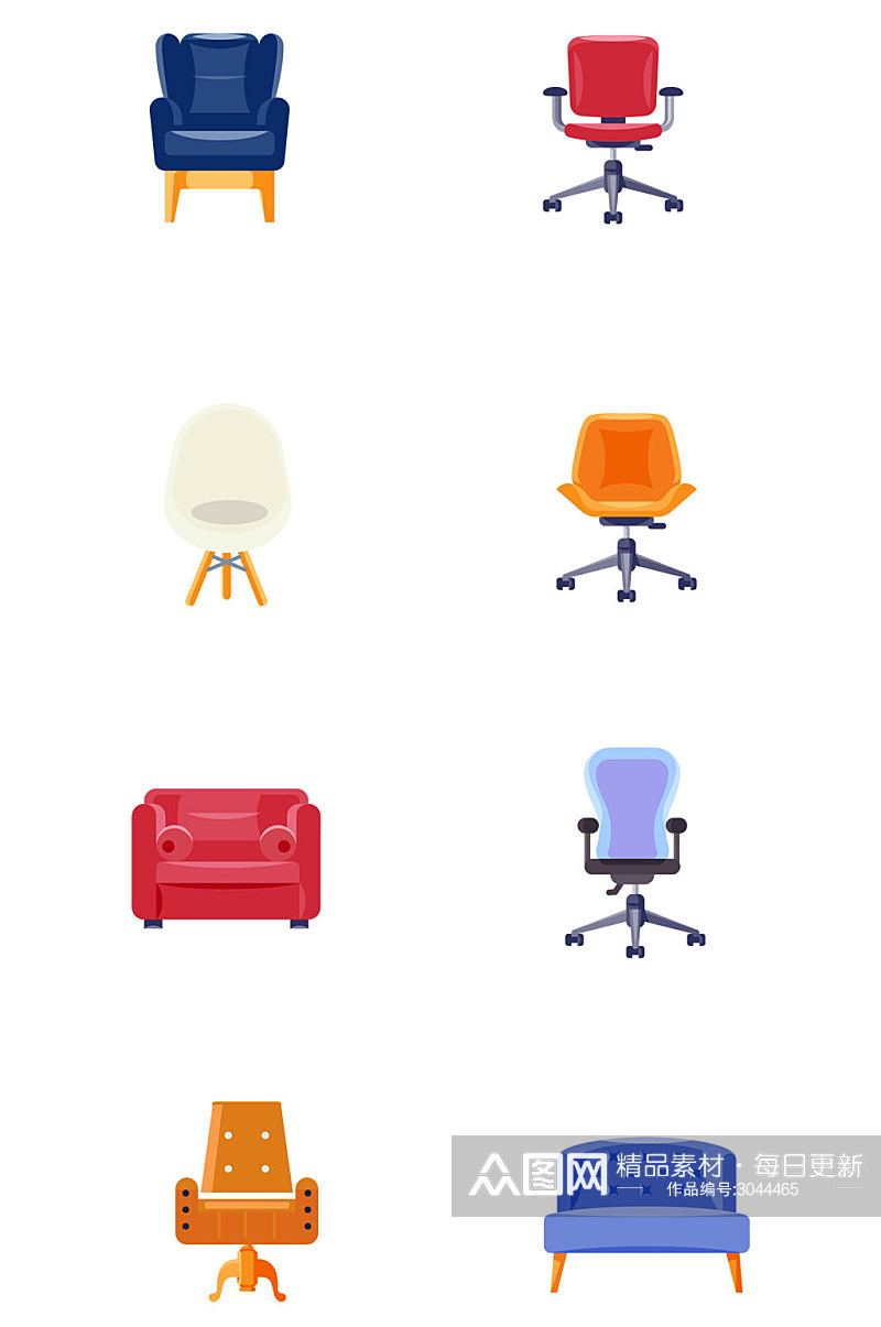 各种椅子设计素材免扣元素素材