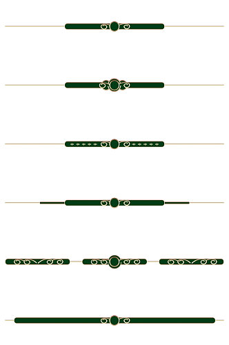 绿色古风国潮金属分割线免扣元素