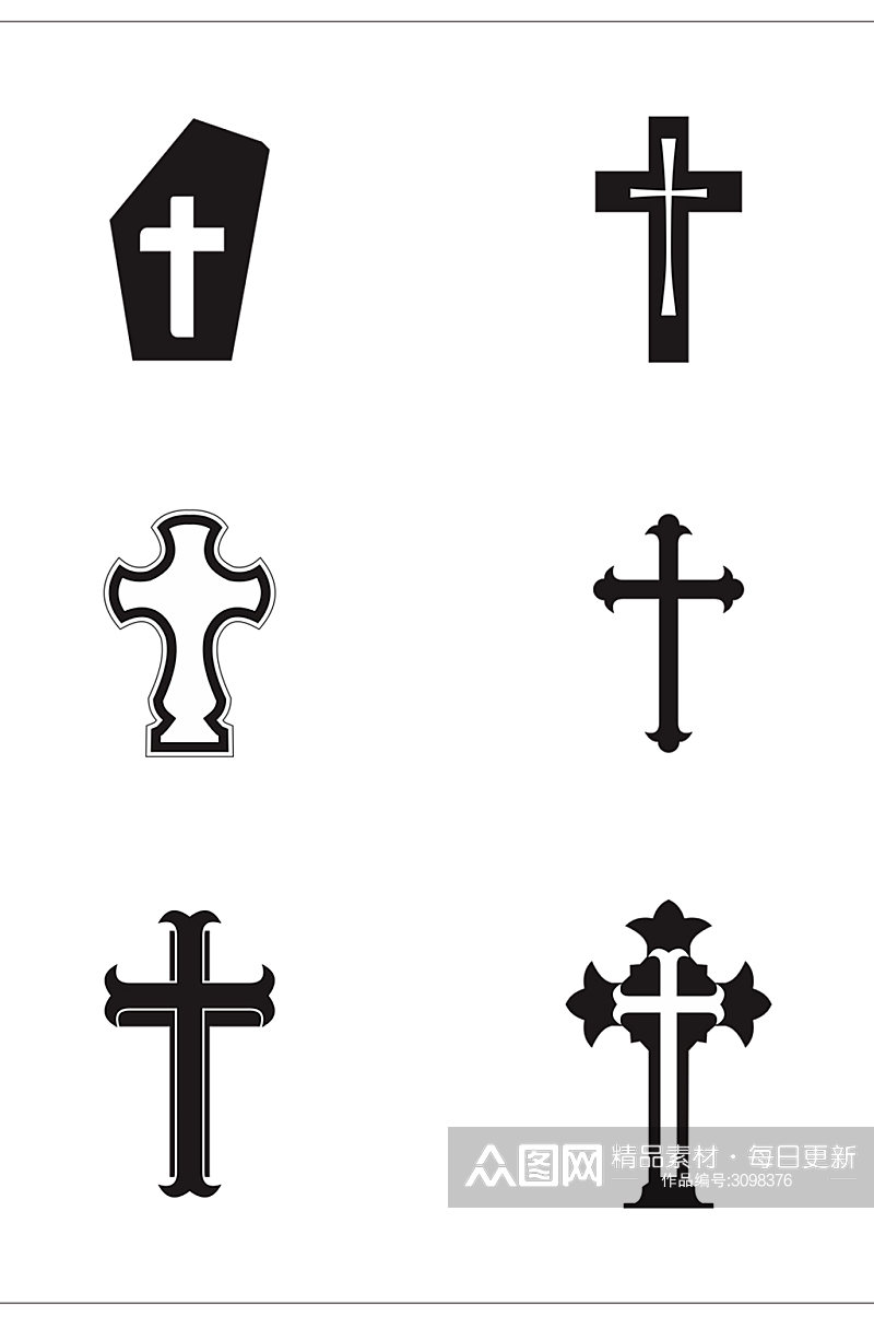 手绘耶稣十字架素材免扣元素素材