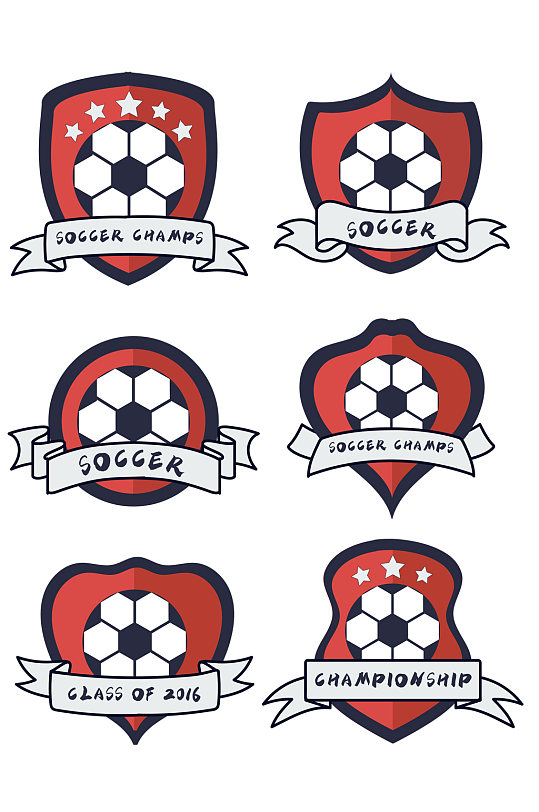 足球徽章风采设计元素免扣元素