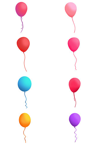 漂亮的彩色气球素材免扣元素