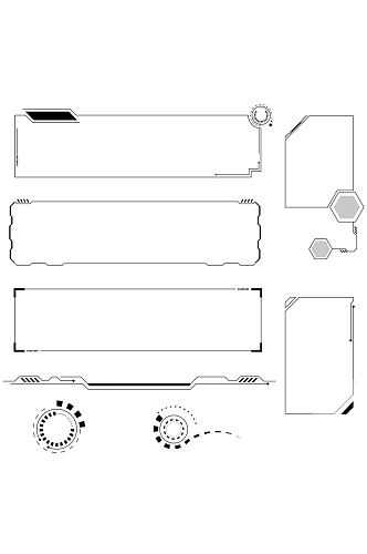 科技边框素材数据大屏设计边框免扣元素