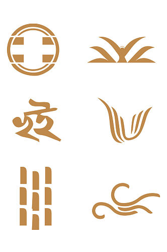 中国风纹理标志装饰元素免扣元素