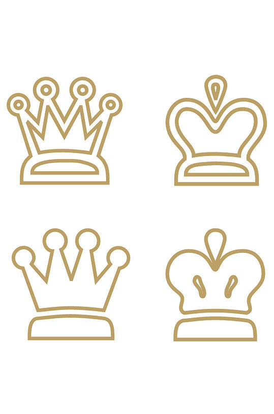 皇冠简约线条王冠形状图标设计素