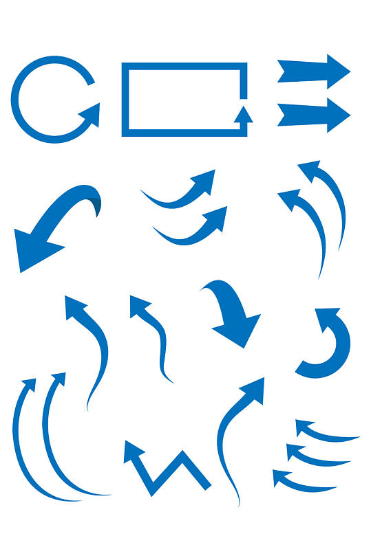 蓝色箭头透气简约图标免扣元素