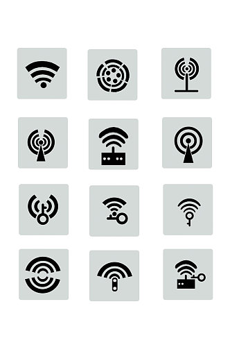 WiFi标志图标集免扣元素