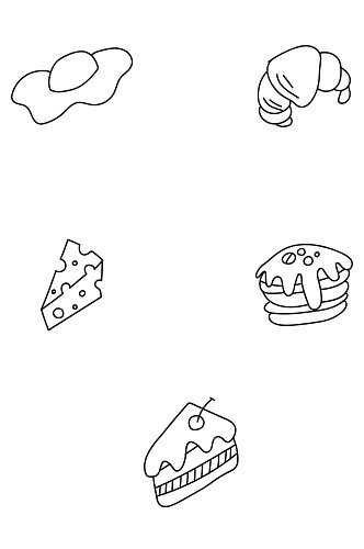手绘早餐面包卡通可爱免扣元素
