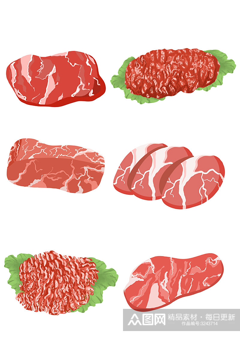 新鲜肉类食物大集合免扣元素素材