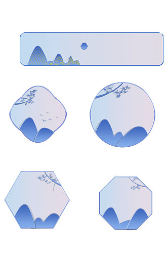 新中式中国风边框标签国潮标题框免扣元素