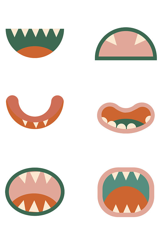 卡通怪物嘴巴设计免扣元素