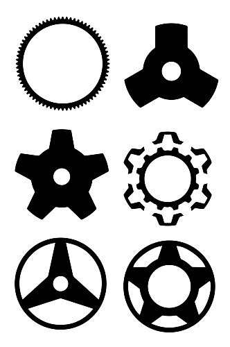工业齿轮车轮形状工具图标元素