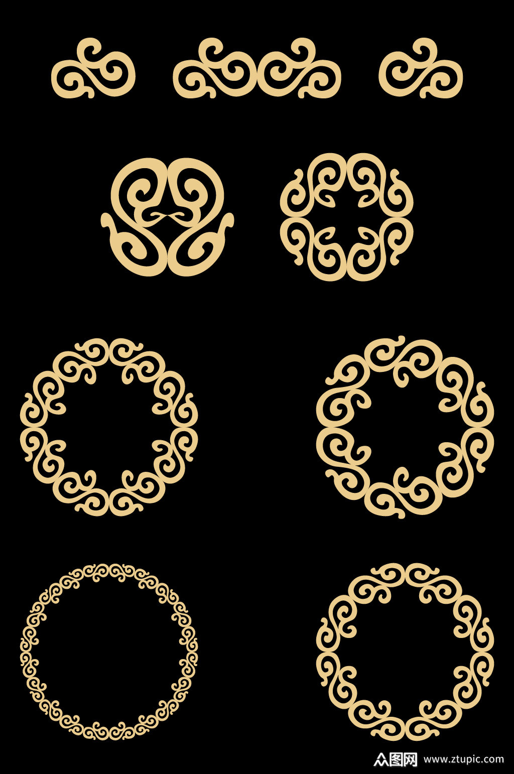 欧式花纹图案设计元素免扣元素素材