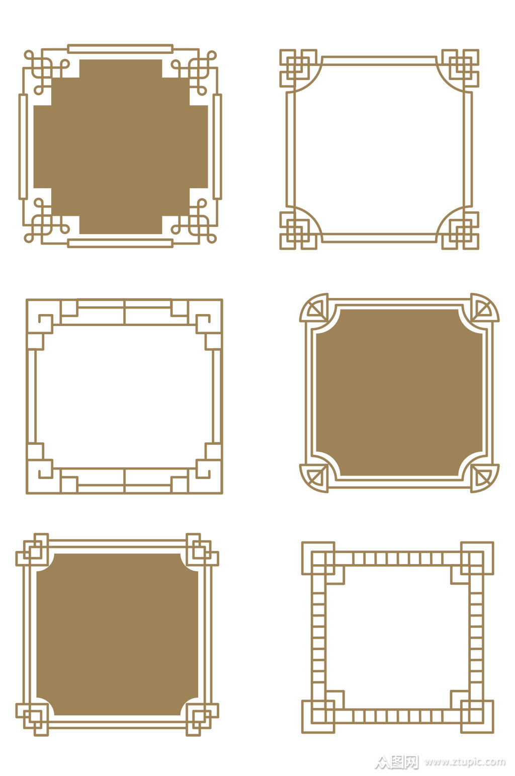 中国风古典复古装饰边框文本框免扣元素素材