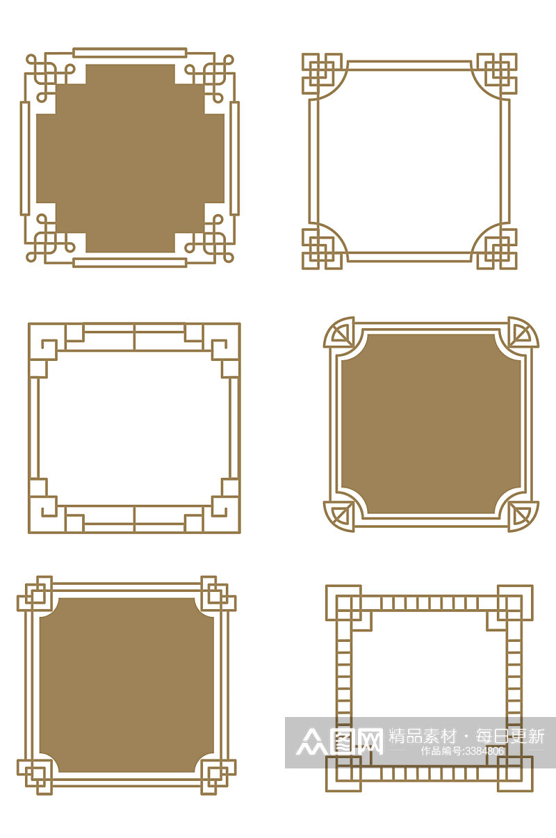 中国风古典复古装饰边框文本框免扣元素素材