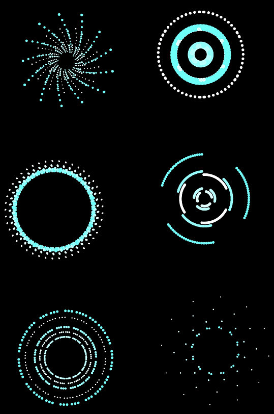 科技风感蓝色炫酷光圈光晕光效装饰免扣元素