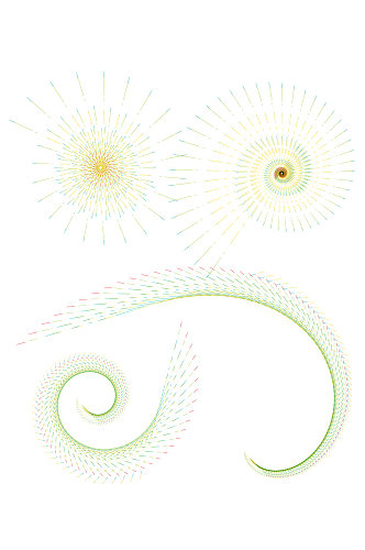 螺旋特色线条花纹放射线条免扣元素