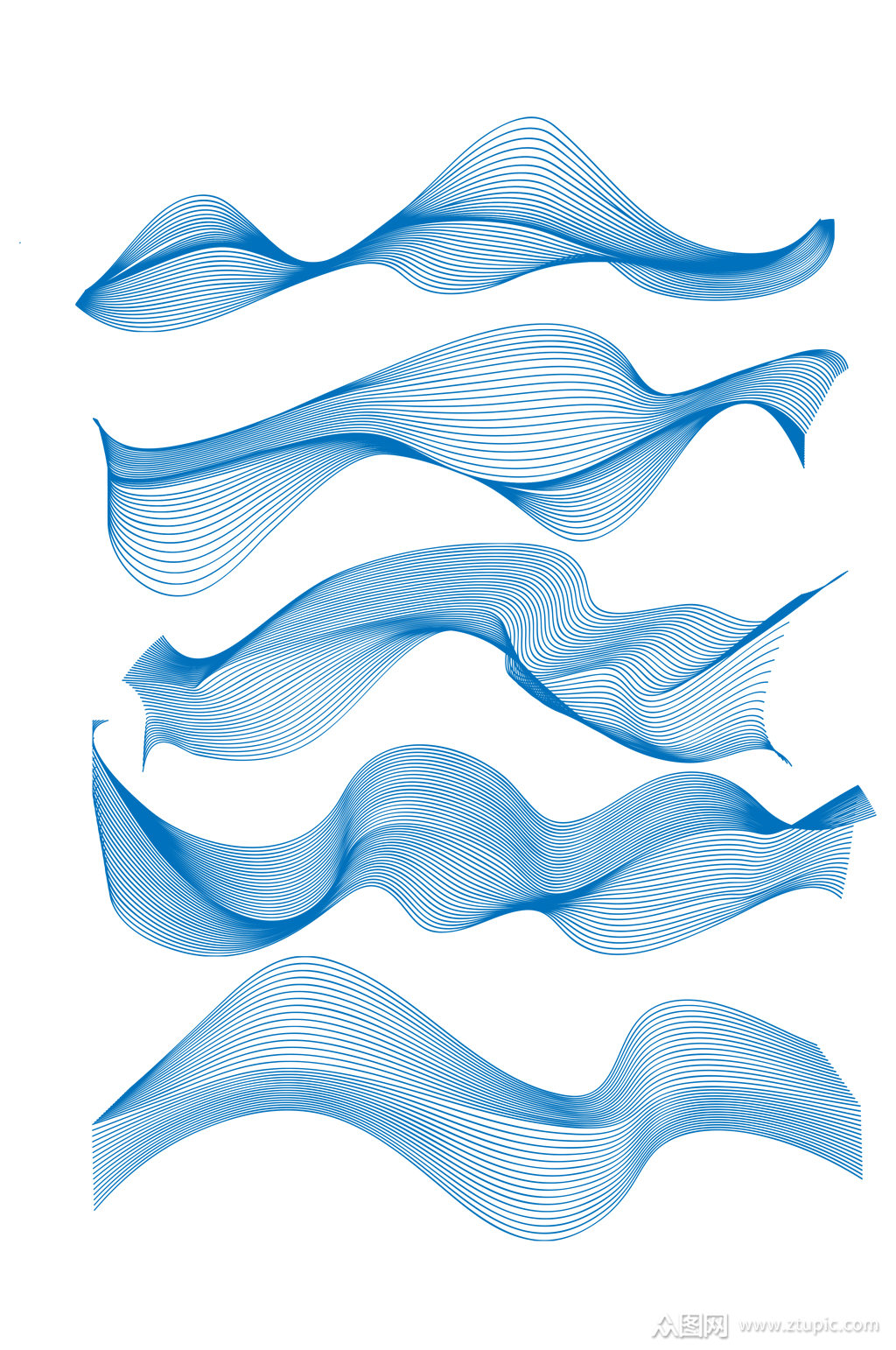 蓝色科技动感线条企业科技风线条免扣元素素材