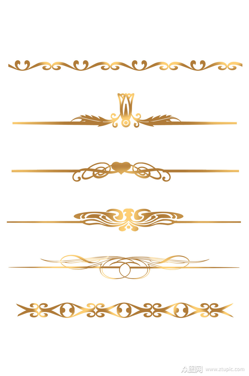 欧式烫金花纹边框免扣元素素材