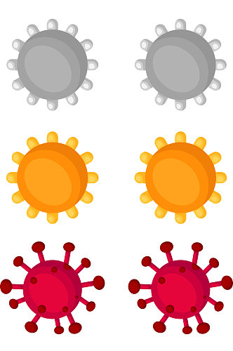 病毒细菌真菌流感新冠病毒图标免扣元素