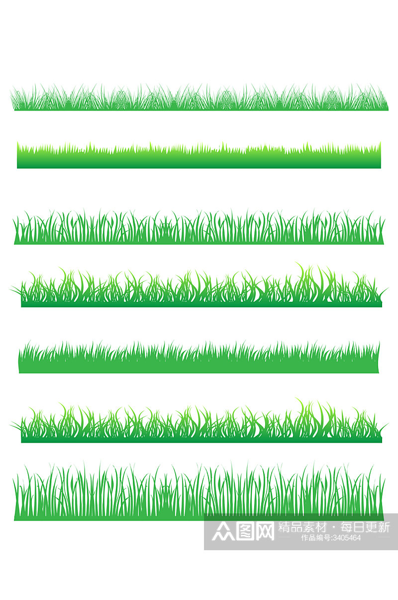 草丛剪影草堆小草绿草环保绿色植被免扣元素素材