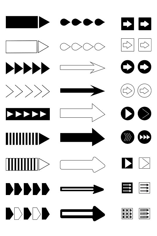 手绘系列方向箭头标志各种各样免扣元素