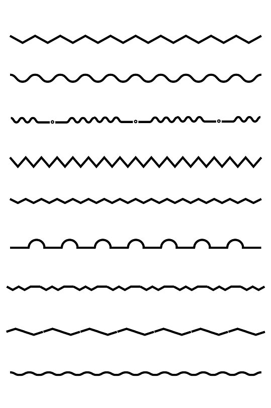 手绘装饰线条不规则波浪线分割线免扣元素