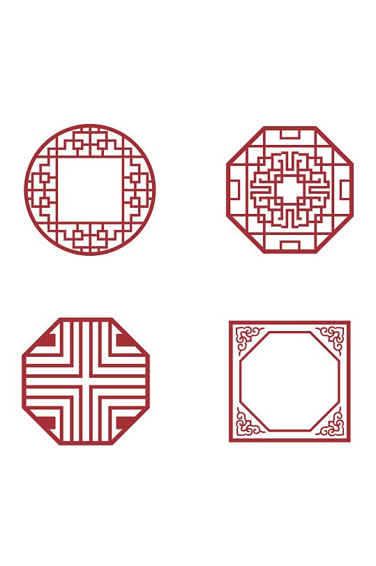 中国风中式传统图案祥云纹饰分割线免扣元素