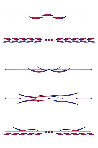 手绘简约高端大气欧美风分割线装饰免扣元素