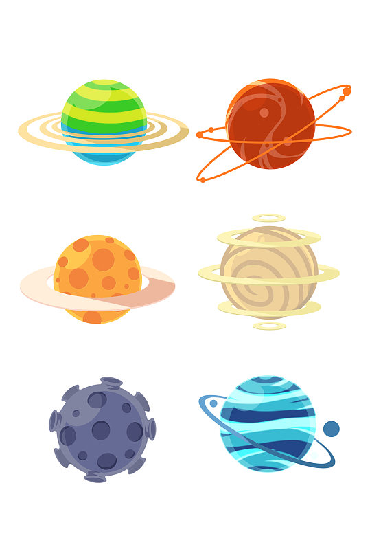 宇宙星球素材套图免扣设计元素