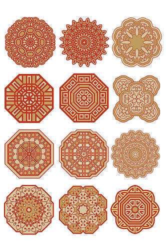 中国风古典花纹装饰复古装饰边框免扣元素